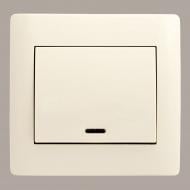 Выключатель одноклавишный LXL Oscar с подсветкой кремовый TL1101ВA Cream