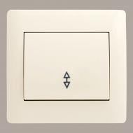 Выключатель проходной одноклавишный LXL Oscar без подсветки кремовый TL1102A Cream