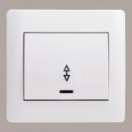 Выключатель проходной одноклавишный LXL Oscar с рамкой с подсветкой белый TL1102BA White