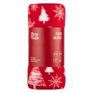Плед Christmas Flannel заснеженные елки ART0715PB 130x200 см красный Ardesto