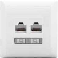 Розетка компьютерная двойная LXL Terra 2217 белый 8536699090 Розетка компьютерная двойная LXL Terra 2217 белый 8536699090