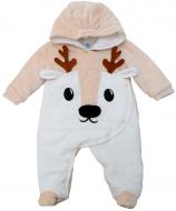 Комбинезон Minikin Олененок р.68 белый с бежевым 1816604