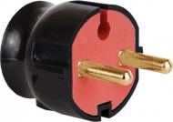 Вилка електрична кутова LXL без заземлення 220В 16А IP20 пластик чорний