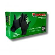 Перчатки медицинские BSPKA нитриловые черные р.M 100 шт./уп.