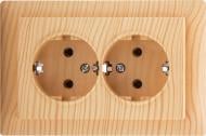 Розетка подвійна побутова із заземленням LXL Oscar IP20 дуб TL1137А Oak