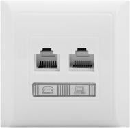 Розетка компьютерная + телефонная двойная LXL Terra 2218 белый 8536699090