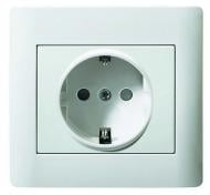 Розетка бытовая с заземлением LXL Oscar IP20 белый TL1121A White