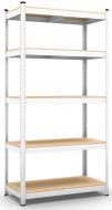 Стеллаж 1800x900x400 мм Меткас Бюджет white МДФ полки 5 шт. крашенный
