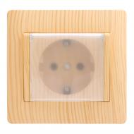 Розетка з кришкою побутова із заземленням LXL Oscar IP20 дуб TL1121CA Oak