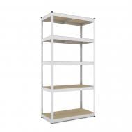 Стеллаж 1800x900x400 мм Меткас Бюджет серый ДСП полки 5 шт. цинкованный