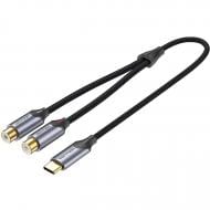 Переходник Vention Audio Type-C М -> 2RCA F 0,5 м черный (BGVHD)