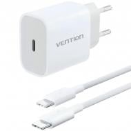 Зарядное устройство Vention 1xUSB-C 20W + USB-C cable М-М White