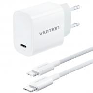 Зарядное устройство Vention 1xUSB-C 30W + USB-C cable М-М White