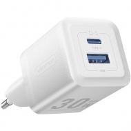 Сетевое зарядное устройство Vention 2xUSB 30W (USB-A/USB-C) + USB-C cable М-М White