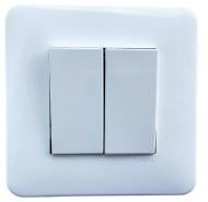 Выключатель двухклавишный Efapel Latina без подсветки белый 4710112 SBR