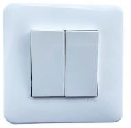 Выключатель двухклавишный Efapel Latina без подсветки белый 4705012 SBR