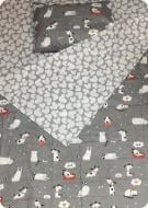 Комплект постельного белья Веселые друзья 1,5 темно-серый с белым UP! (Underprice)