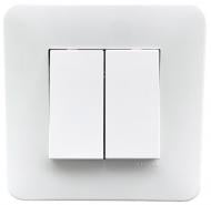 Выключатель двухклавишный Efapel Latina без подсветки белый матовый 4706112 SBM