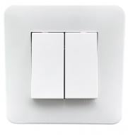 Выключатель двухклавишный Efapel Latina без подсветки белый матовый 4710112 SBM