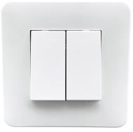 Выключатель двухклавишный Efapel Latina без подсветки белый матовый 4705012 SBM