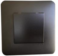 Выключатель одноклавишный Efapel Latina без подсветки черный матовый 4701112 SPM
