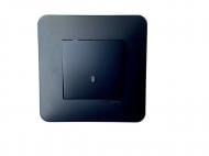 Выключатель одноклавишный Efapel Latina с подсветкой черный матовый 4701212 SPM