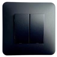 Вимикач двоклавішний Efapel Latina без підсвітки чорний матовий 4710112 SPM