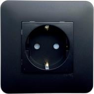 Розетка с заземлением Efapel Latina IP20 черный матовый 4712912 SPM