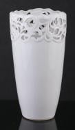 Ваза керамическая белая Ажур большая 28 см