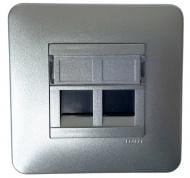 Розетка компьютерная двойная Efapel Latina IP20 алюминий 4797612 SAL