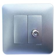 Розетка TV оконечная Efapel Latina IP20 алюминий 4797912 SAL