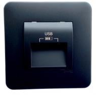 Розетка двойная с заземлением Efapel Latina IP20 черный матовый 4738412 SPM