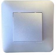 Вимикач прохідний одноклавішний Efapel Latina без підсвітки алюміній 4707112 SAL