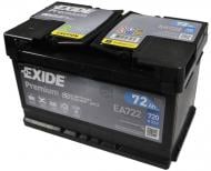 Аккумулятор автомобильный EXIDE Premium 72Ah 720A 12V EA722 «+» справа (EA722)