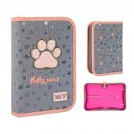 Пенал школьный твердый одинарный без клапана HP-02 Cute paws 533866 YES серый с узором