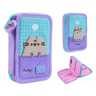 Пенал школьный твердыйдвойной HP-01 Pusheen Summer 533712 YES фиолетовый с бирюзовым