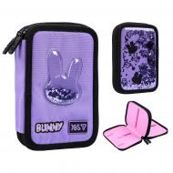 Пенал школьный твердыйдвойной HP-01 Shiny Bunny 533708 YES черно-фиолетовый