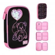 Пенал шкільний м'який з LED PH-35 Pink Bear 533777 YES чорний із рожевим