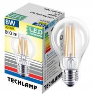 Лампа светодиодная Techlamp Classic A60 8 Вт E27 3000 К 220 В прозрачная