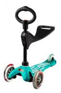 Самокат Micro MiniDeluxe с О-ручкой и сиденьем аква MMD011