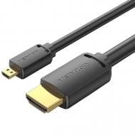 Кабель Vention HDMI M - Micro HDMI M V2.0 4K 60 Гц 18Gbps 2 м чорний (AGIBH)