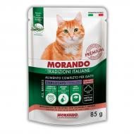 Корм вологий беззерновий для стерилізованих котів Morando Tradizioni Sterilized шматочки в желе з лососем та тунцем 85 г