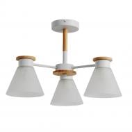 Светильник потолочный Arte Lamp 3x60 Вт E14 белый/дерево A1031PL-3WH