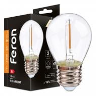 Лампа светодиодная Feron Filament LB-61 G45 2 Вт E27 2700 К 230 В прозрачная 81053