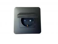 Розетка с заземлением Efapel Latina IP44 черный матовый 4712812 SPM