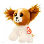 М'яка іграшка TY Beanie Babies Цуценя "Barks" 15 см білий із коричневим