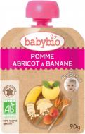 Пюре Babybio органічне з яблука, абрикоса та банану 90гр 54012