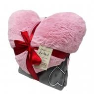 Набір Gift Pink Heart подушка декоративна і плед 130x160 см червоний La Nuit