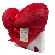 Набор Gift Red Heart подушка декоративная и плед 130x160 см розовый La Nuit