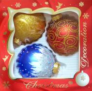 Набор елочных шаров с узорным рисунком d 80 мм 3 шт./уп.